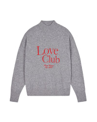 Love Club Cashmere stand-up jumper - Dark Mottled Grey