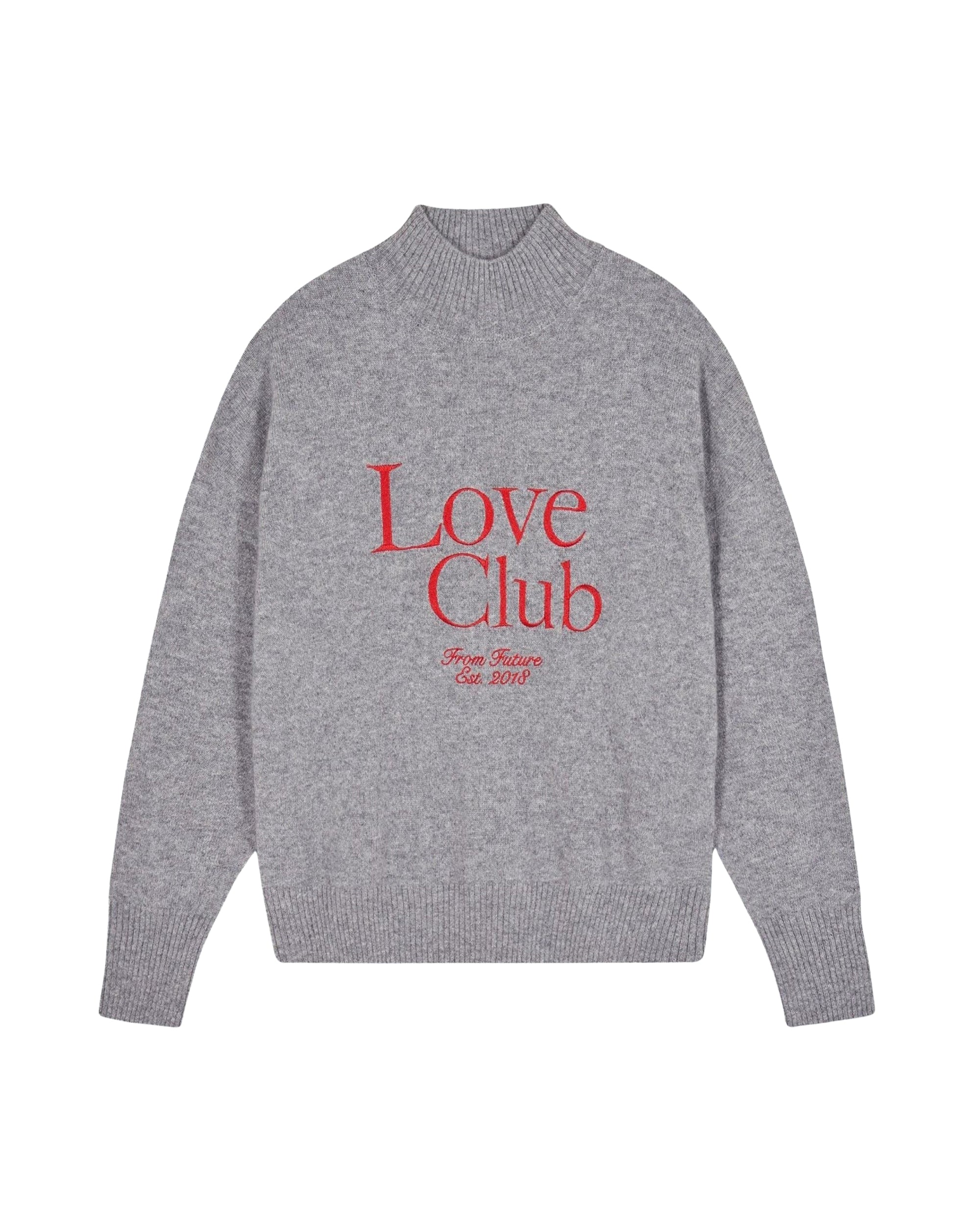 Love Club Cashmere stand-up jumper - Dark Mottled Grey