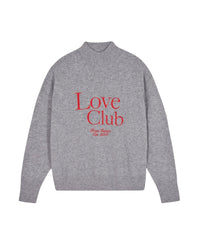 GRIS CHINE FONCE / DJV / QTY : 1 / Pull Col Montant Love Club - Gris Chine Fonce
