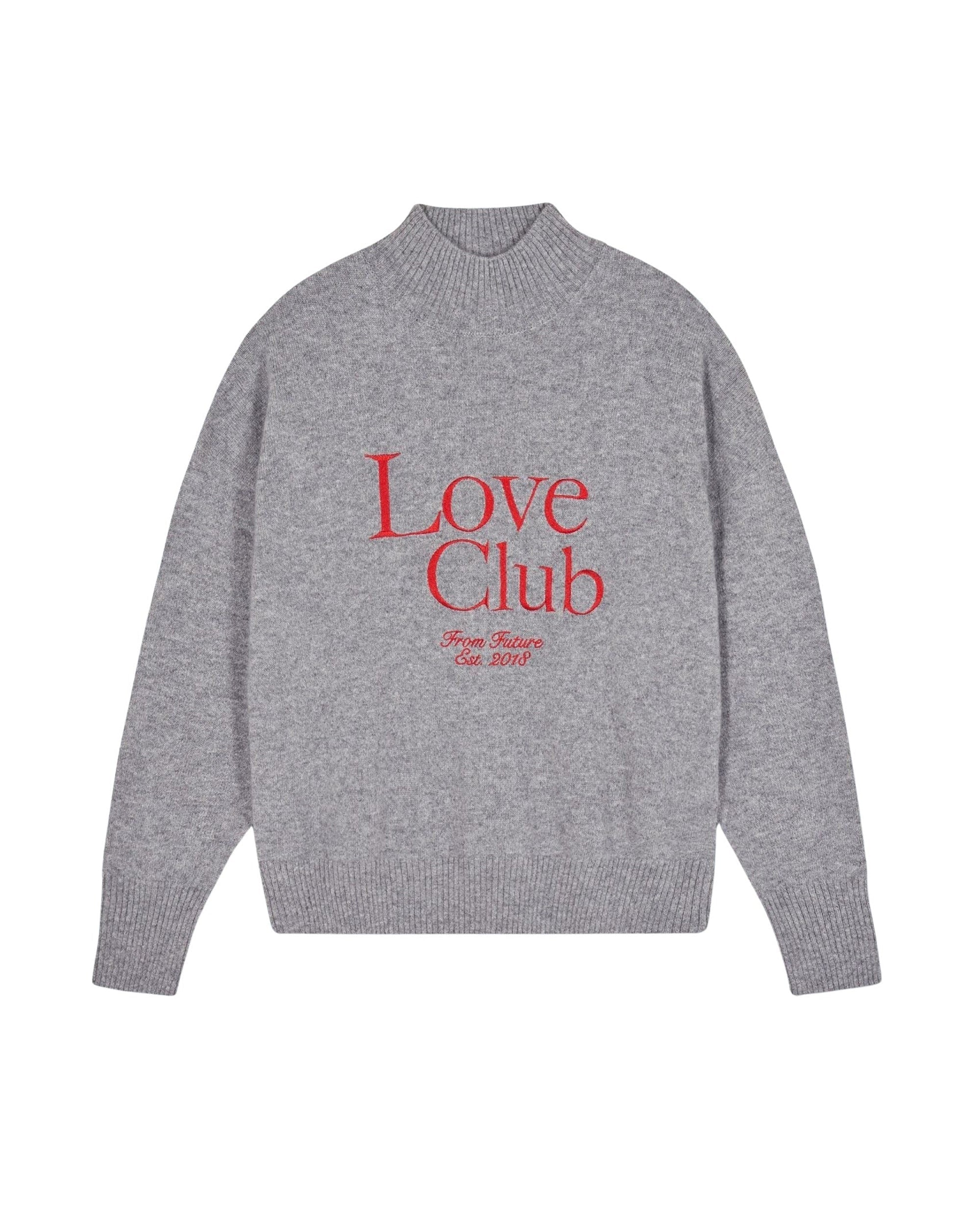 GRIS CHINE FONCE / DJV / QTY : 1 / Pull Col Montant Love Club - Gris Chine Fonce