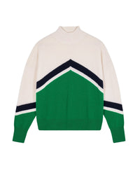 Pull col montant Ski en cachemire - Mountain Green