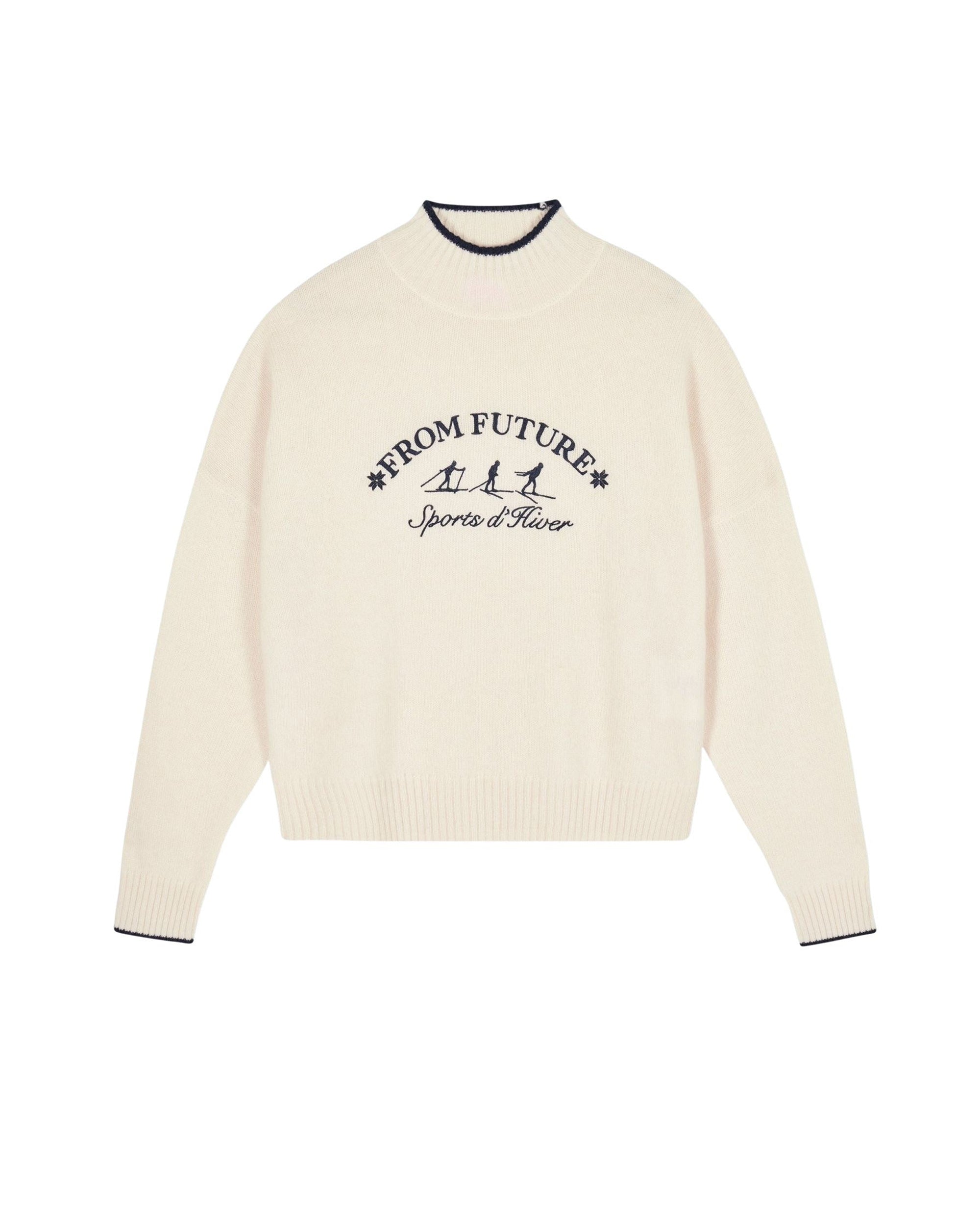 ECRU / DJV / QTY : 7 / Pull Col Montant Sport D'hiver - Ecru
