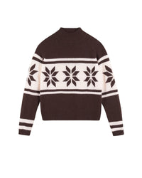 CHOCOLAT / DJV / QTY : 16 / Pull Col Montant Flocons - Chocolat