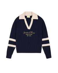 NAVY / DJV / QTY : 7 / Pull Col Polo - Navy