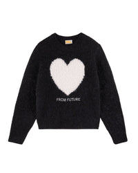 NOIR / DJV / QTY : 0 / Pull Col Rond Coeur - Noir