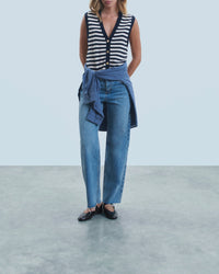 Pull sans manches en cachemire - Navy