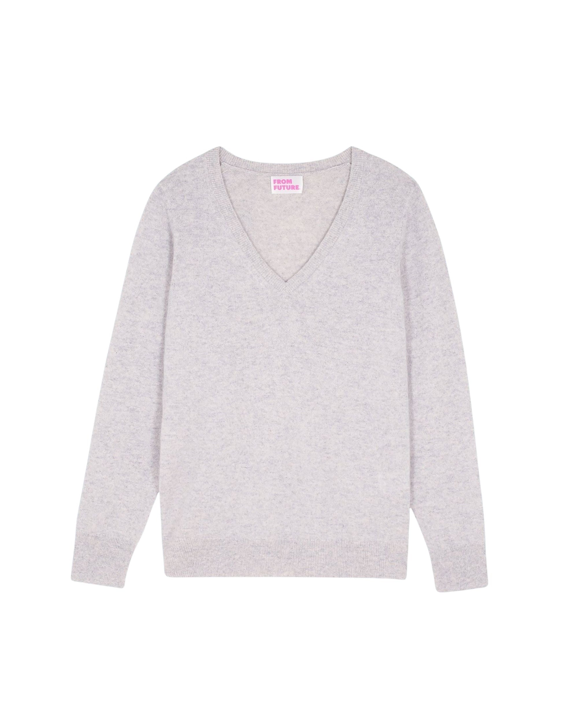 GRIS CHINE CLAIR / DJV / QTY : 2 / Pull Col V Basique - Gris Chine Clair