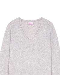 GRIS CHINE CLAIR / DJV / QTY : 2 / Pull Col V Basique - Gris Chine Clair