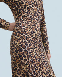 Robe longue en jersey - Hot Leopard