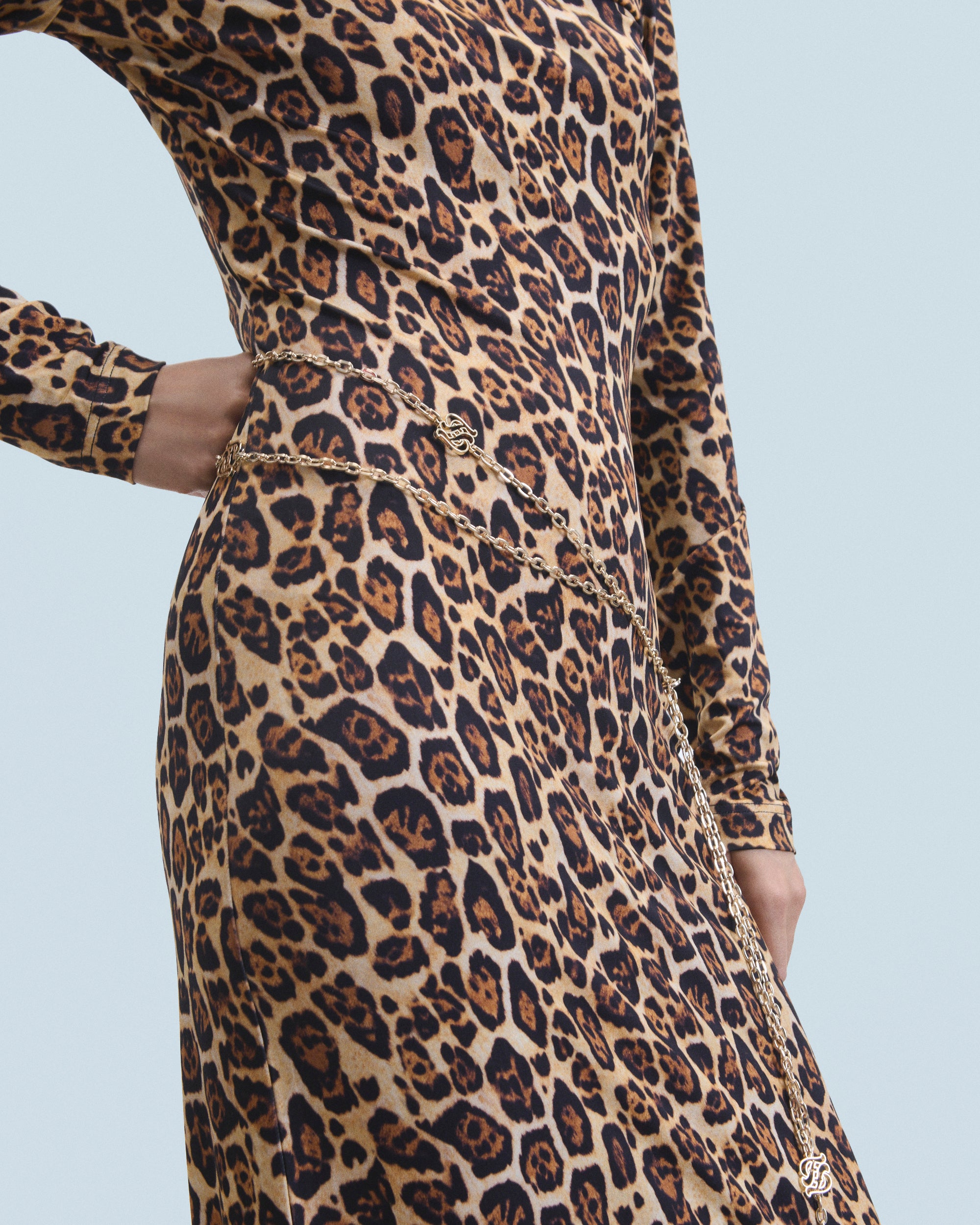 Robe longue en jersey - Hot Leopard