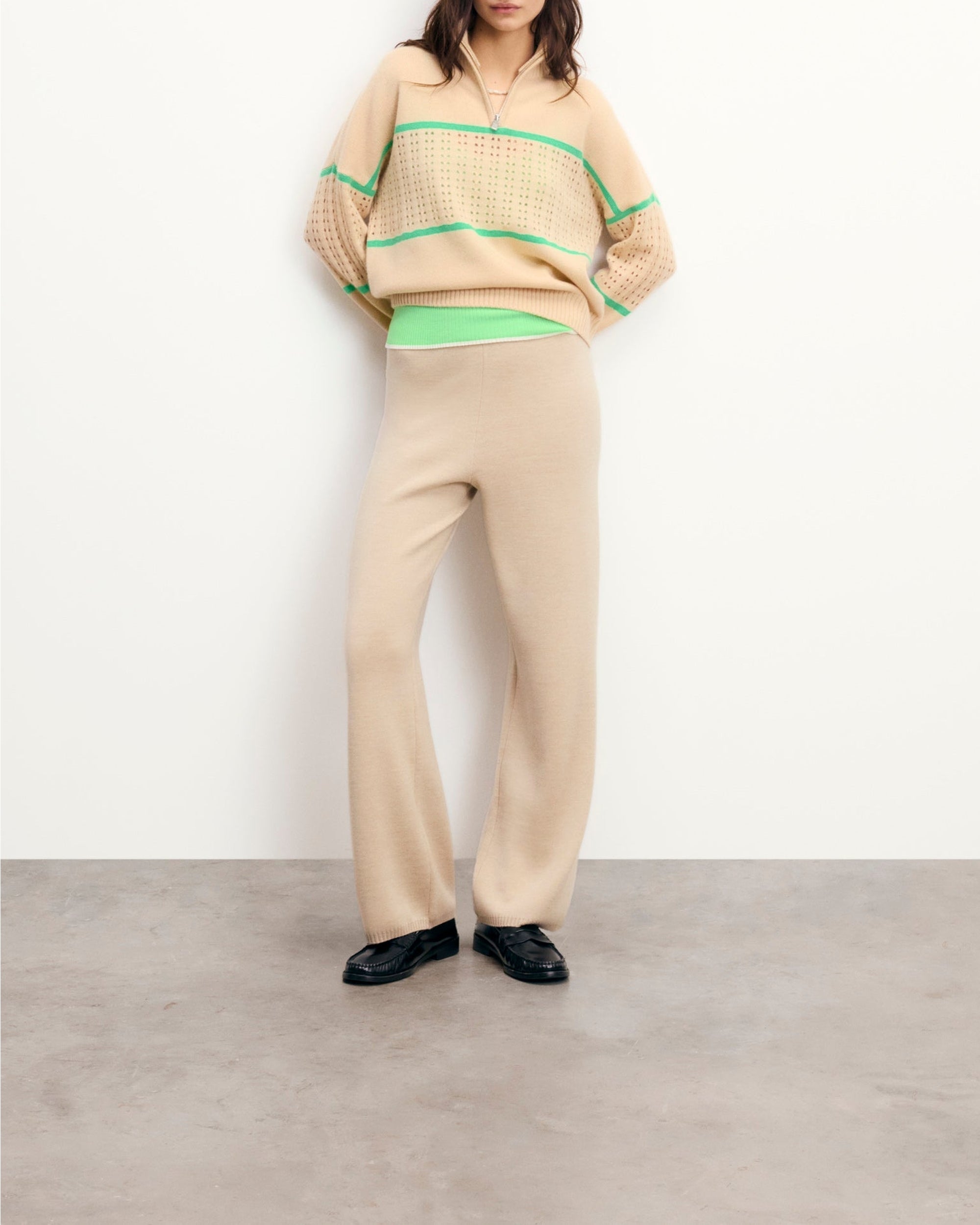 Pull à col camionneur en cachemire - Light Beige