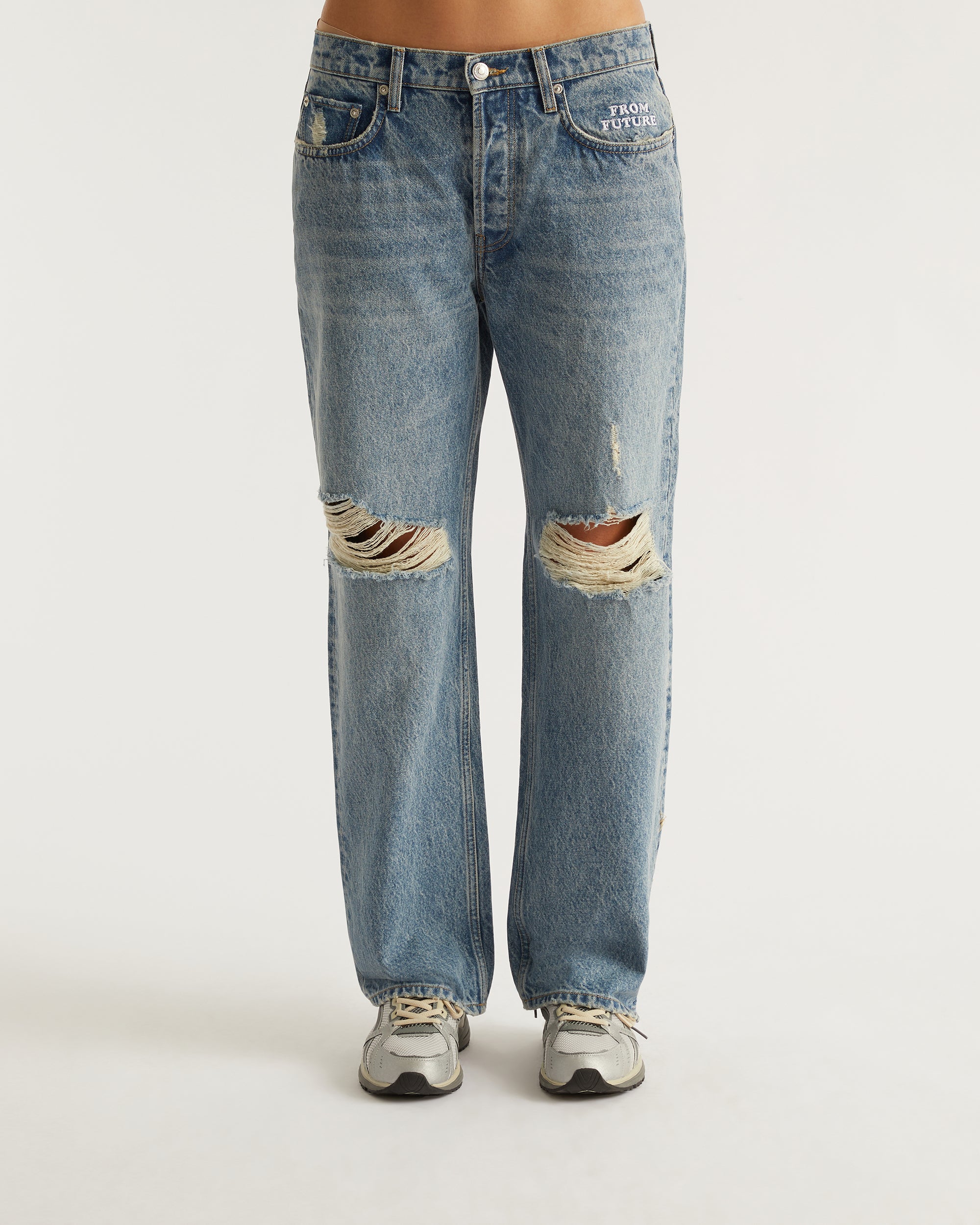 Pantalon droit Jonah en denim - Bleu Clair