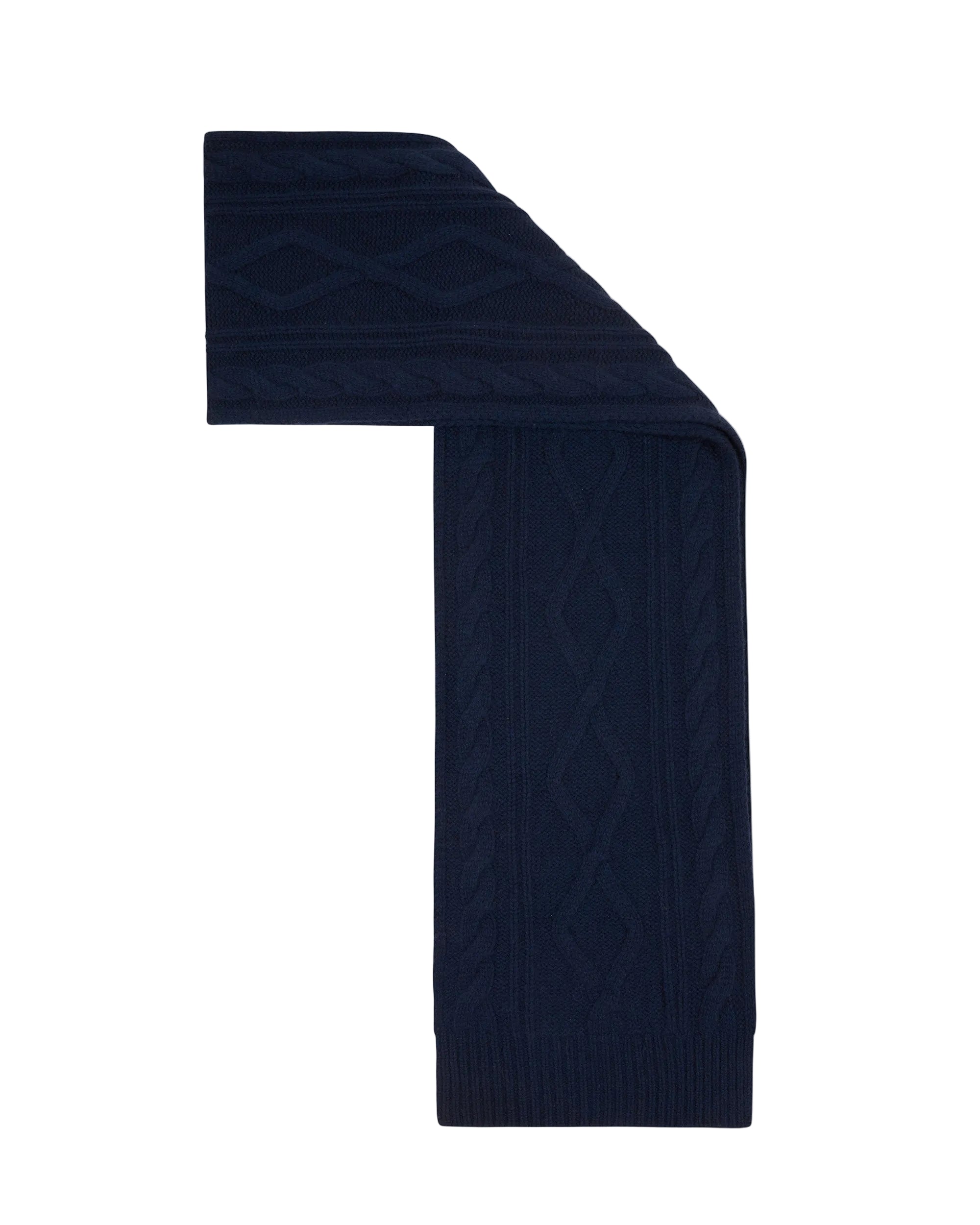 Echarpe à franges en cachemire - Navy