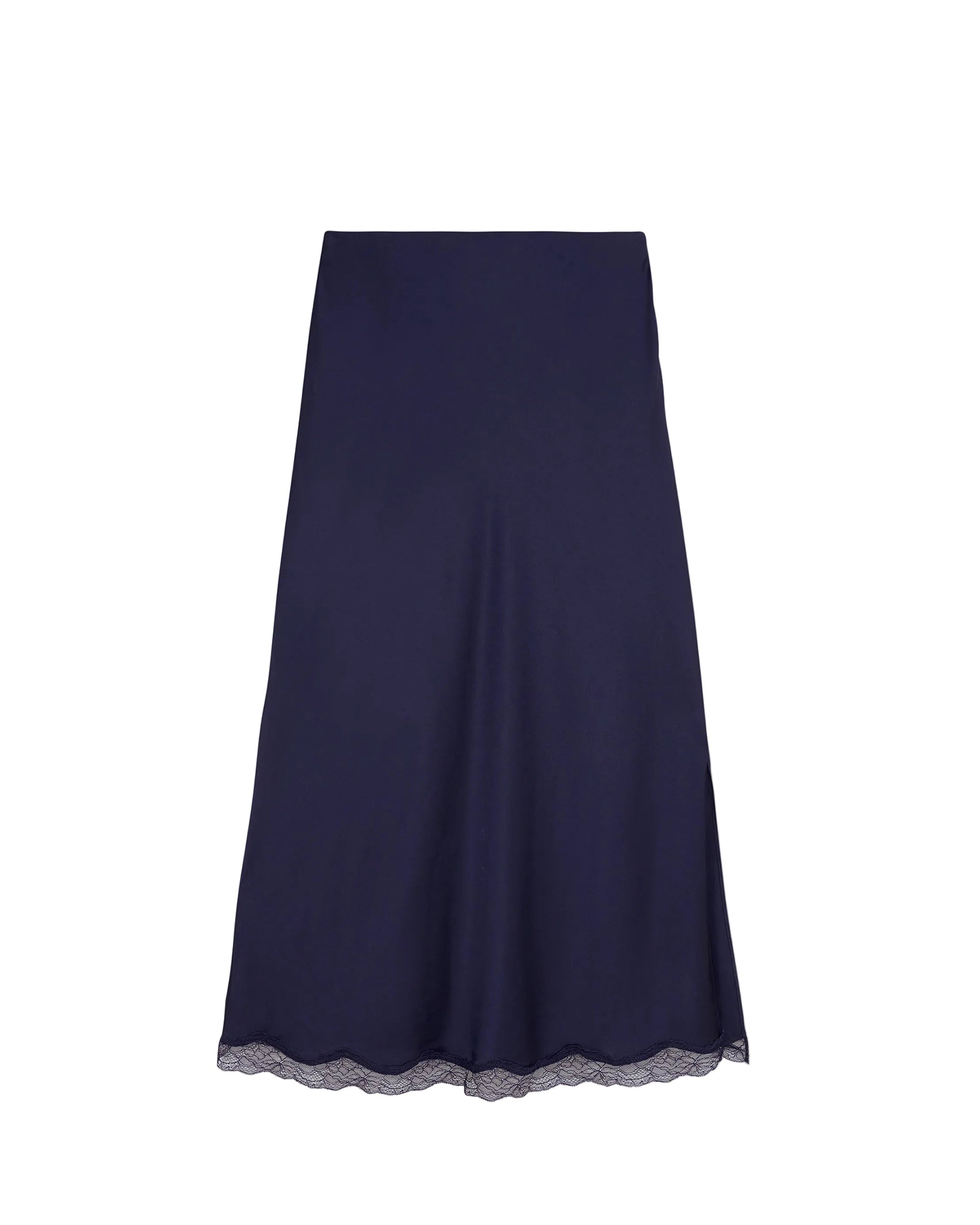 Silk midi skirt - Navy