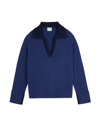 Pull à col polo en cachemire - Dark Blue