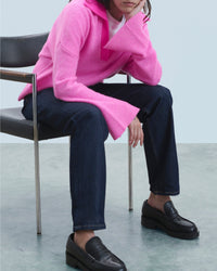 Pull à col polo en cachemire - Pink