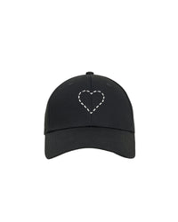Casquette à visière courbée Coeur - Noir