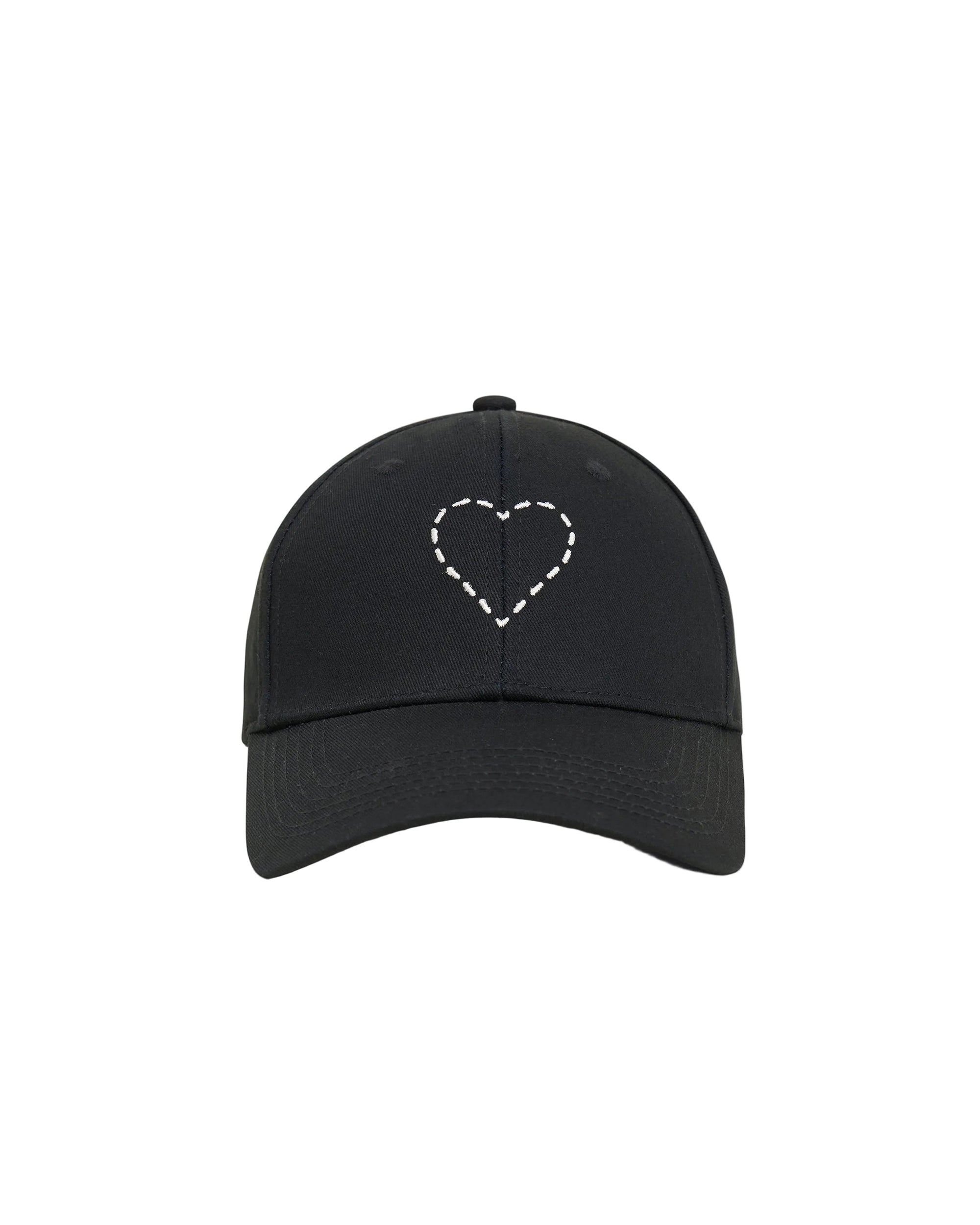 Casquette à visière courbée Coeur - Noir
