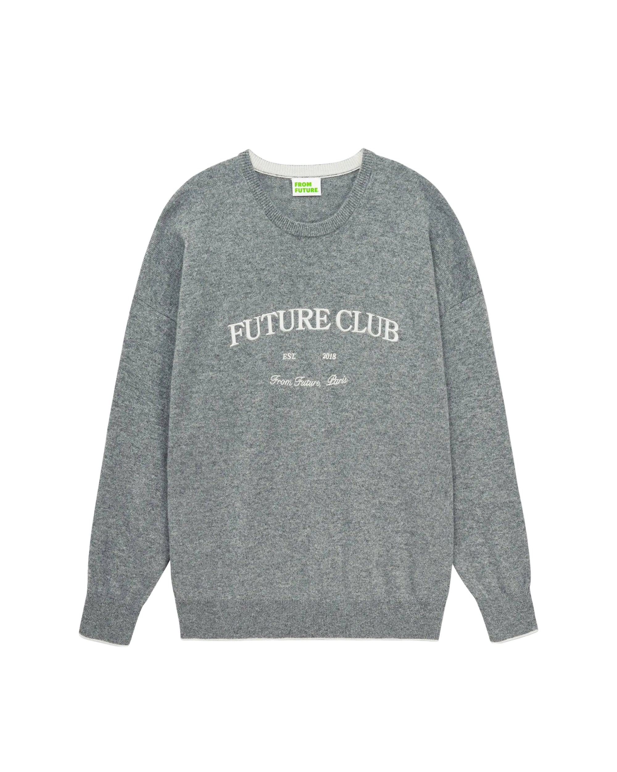 Pull à col rond en cachemire - Gris Chiné Foncé