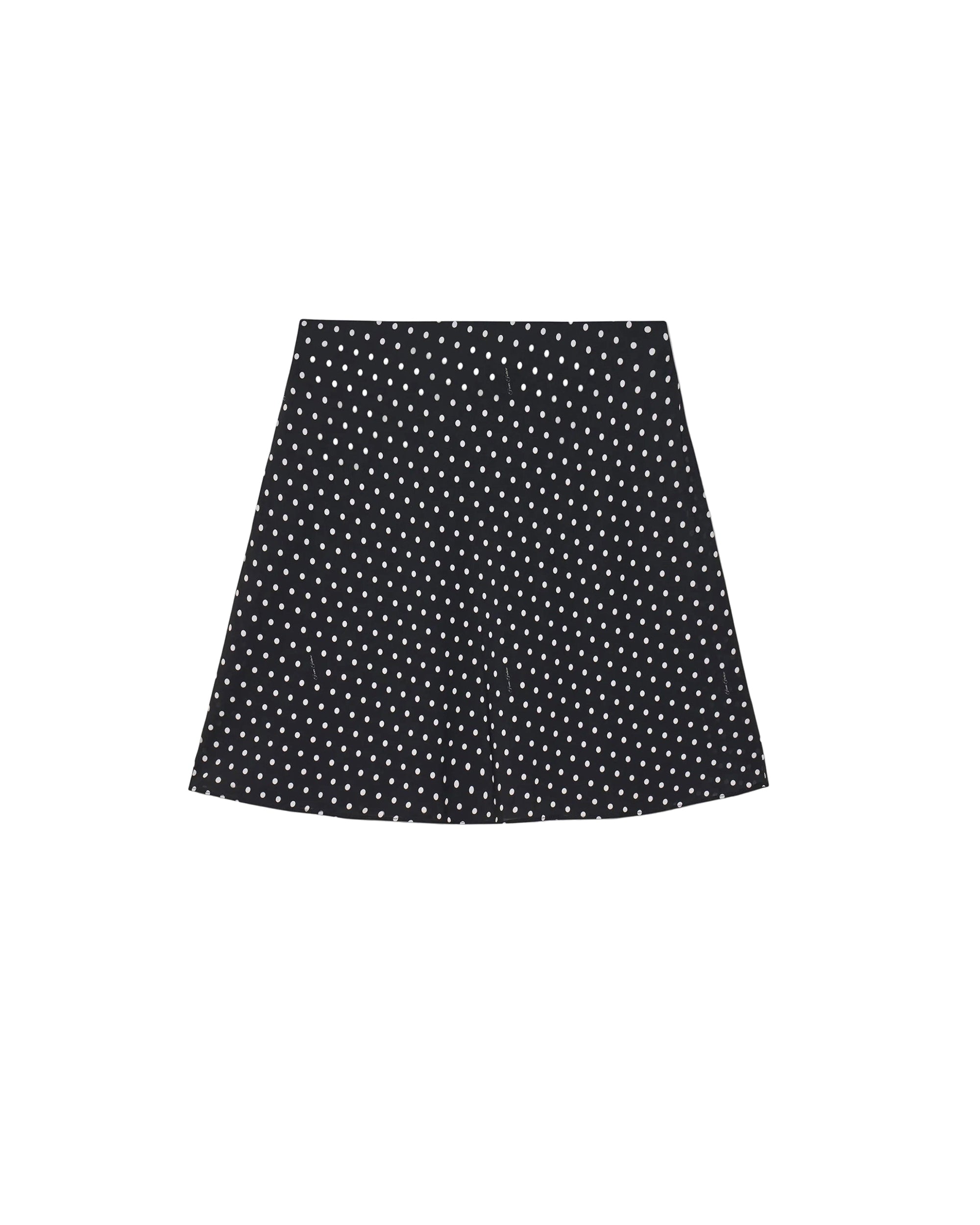 Jupe courte en soie - Pois Noir