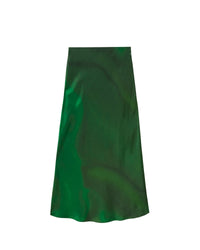 Jupe midi Vicky en soie - Utopic Green