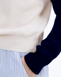 Pull à col rond en cachemire - Ecru