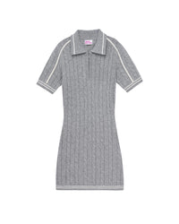 Robe à manches courtes en cachemire - Gris Chiné Foncé