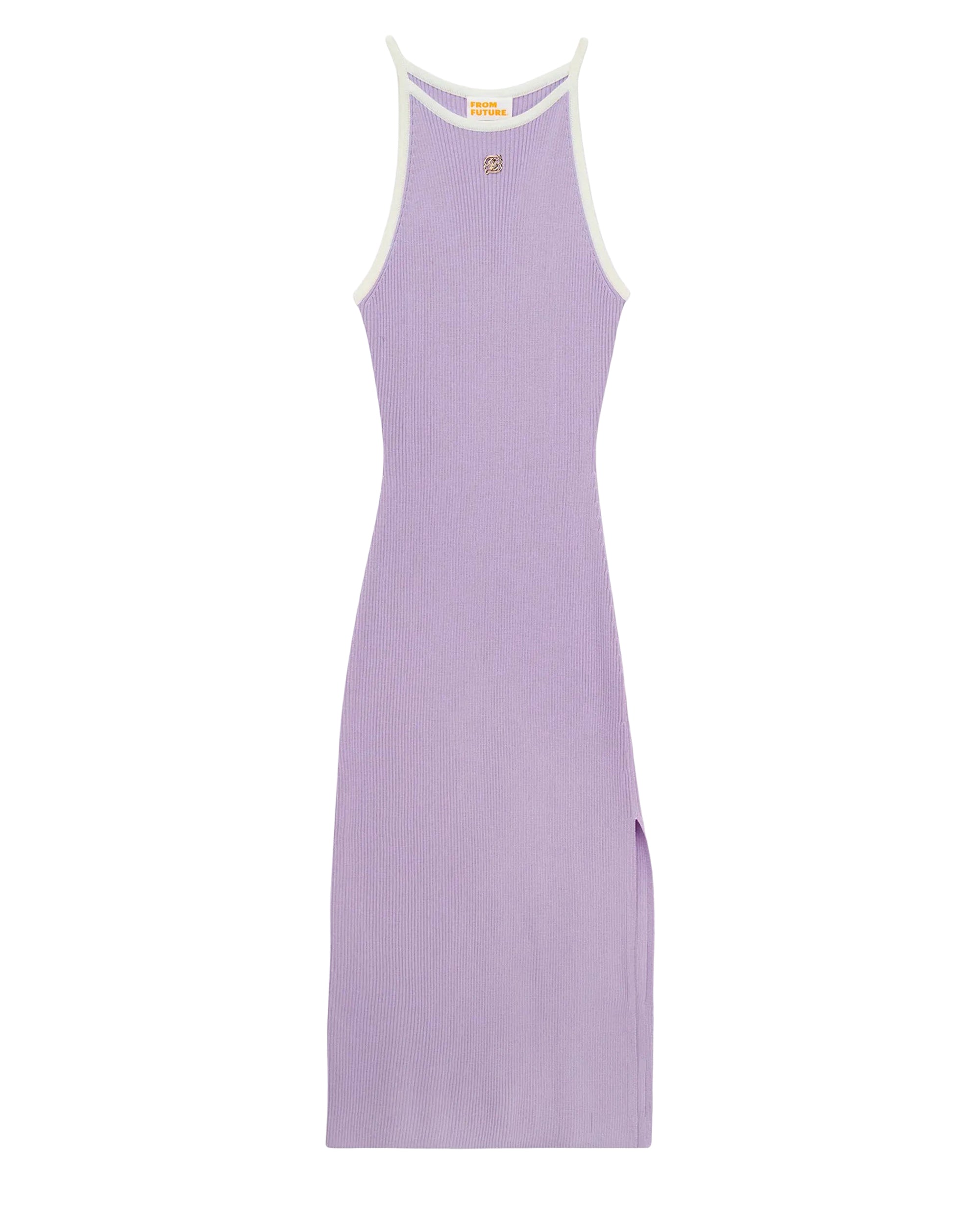 Strapless maxi dress in merino wool - Magic Lilac