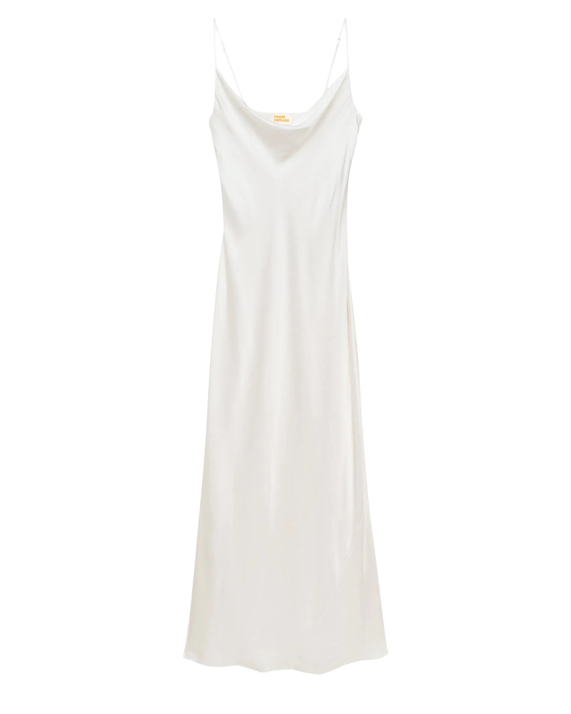Robe longue à bretelles Amalia en soie - Ecru