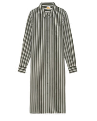 Robe longue à rayures - Kaki