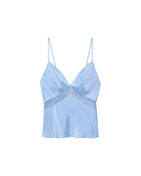 Top à bretelles Dallia en soie - Baby Blue