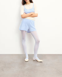 Brushed cashmere shorts - Baby Blue