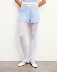 Brushed cashmere shorts - Baby Blue