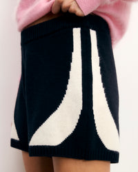 Short court en cachemire - Noir