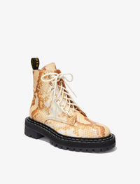Bottines Rangers en cuir embossé - Light & Pastel Yellow