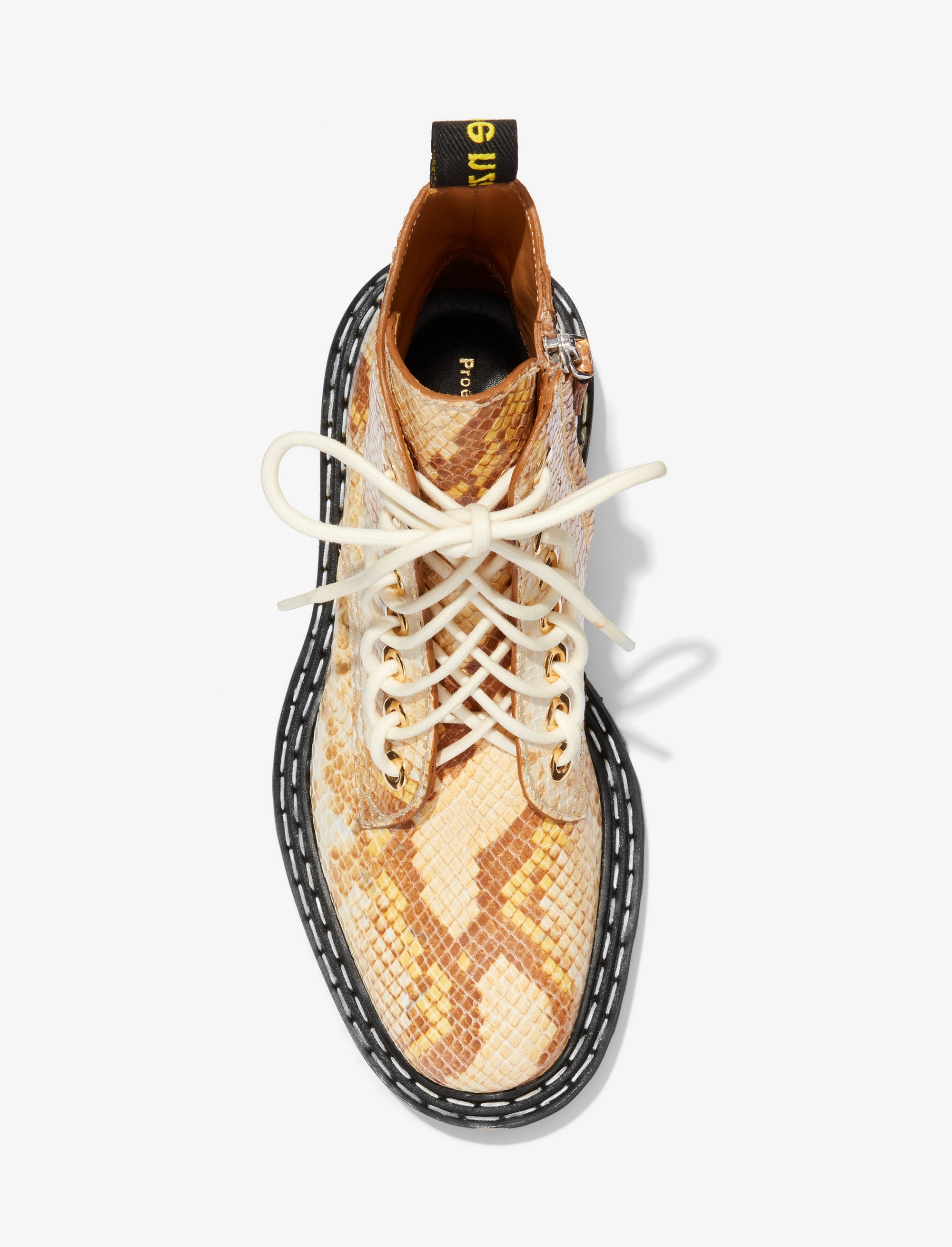 Bottines Rangers en cuir embossé - Light & Pastel Yellow