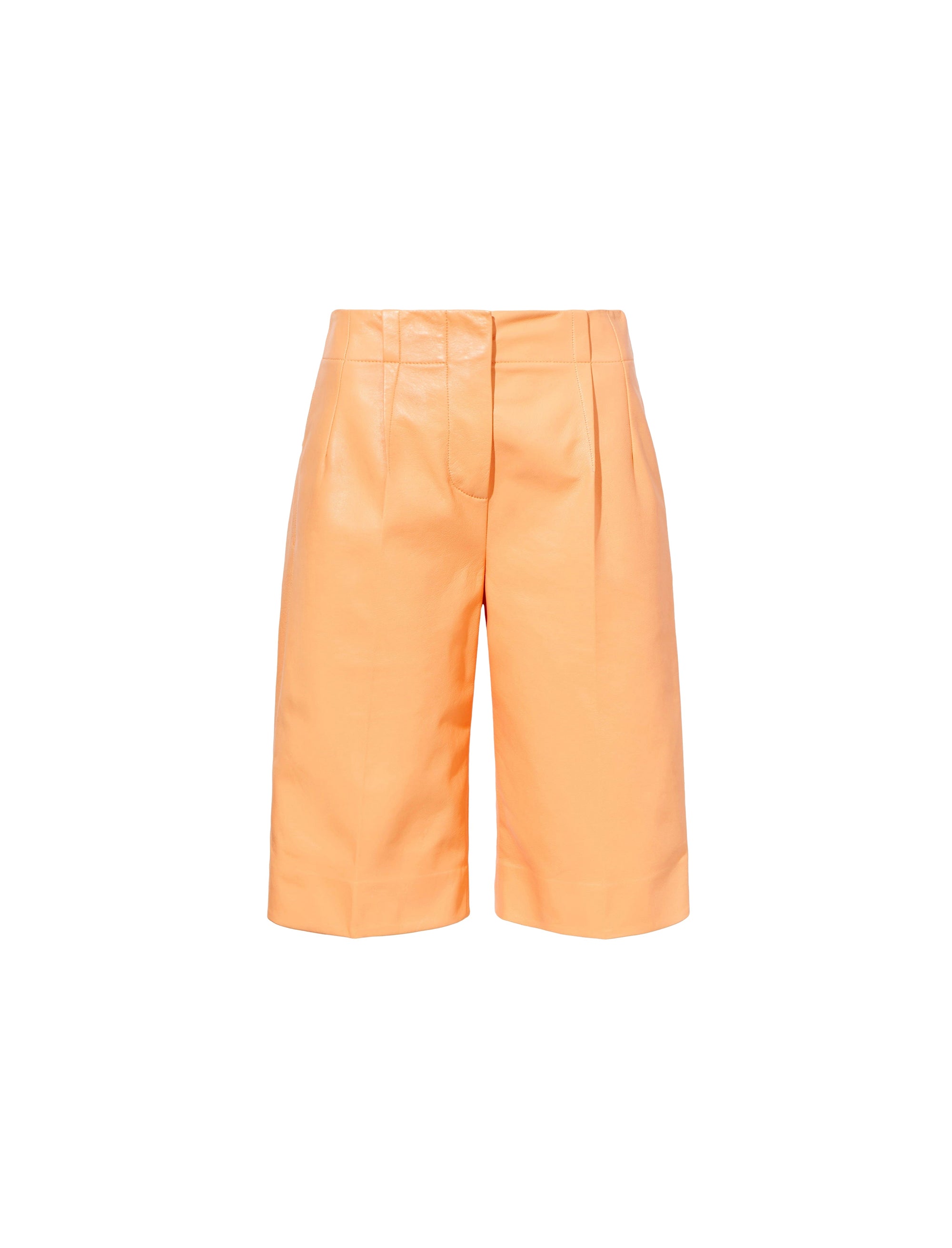 Bermuda à pince en cuir - Coral