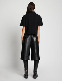 Bermuda à pince en cuir - Black