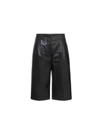 Bermuda à pince en cuir - Black