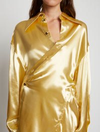 Robe chemise Glace ceinturée en satin - Butter