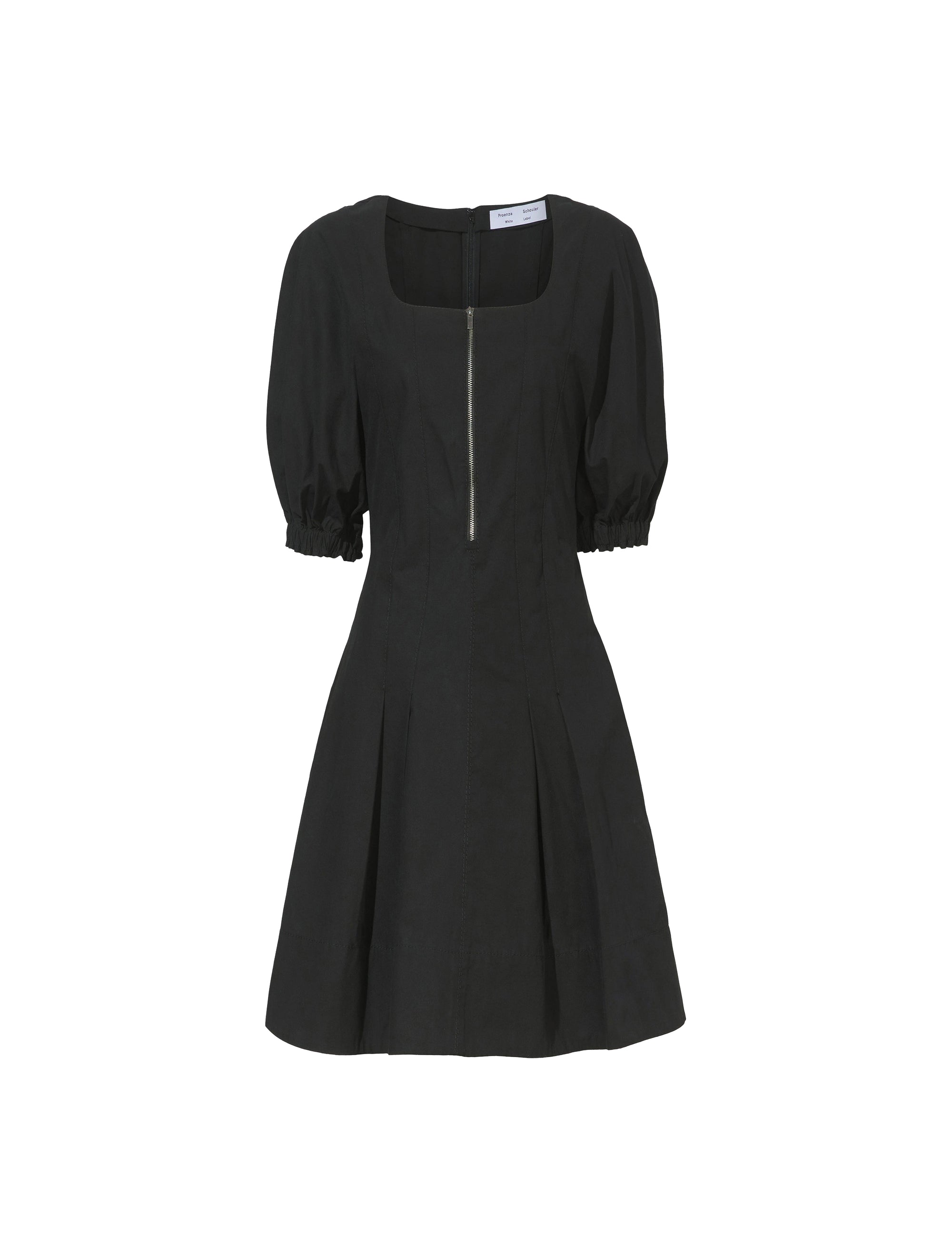 Robe courte évasée à zip - Black