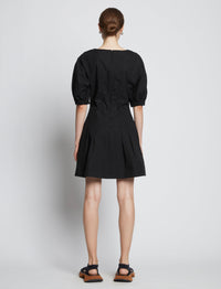Robe courte évasée à zip - Black
