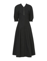 Robe évasée à manches bouffantes - Black