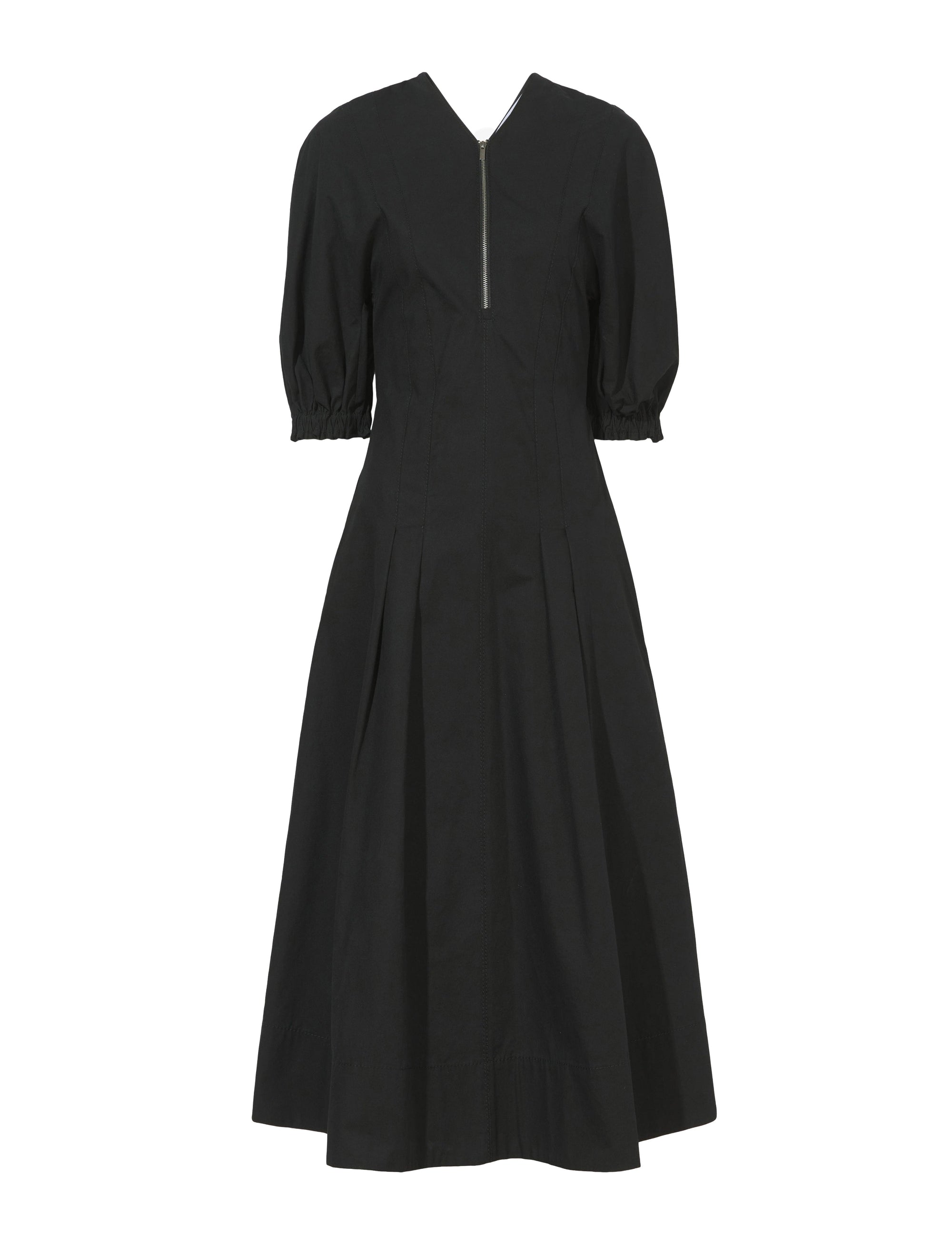 Robe évasée à manches bouffantes - Black