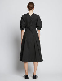 Robe évasée à manches bouffantes - Black