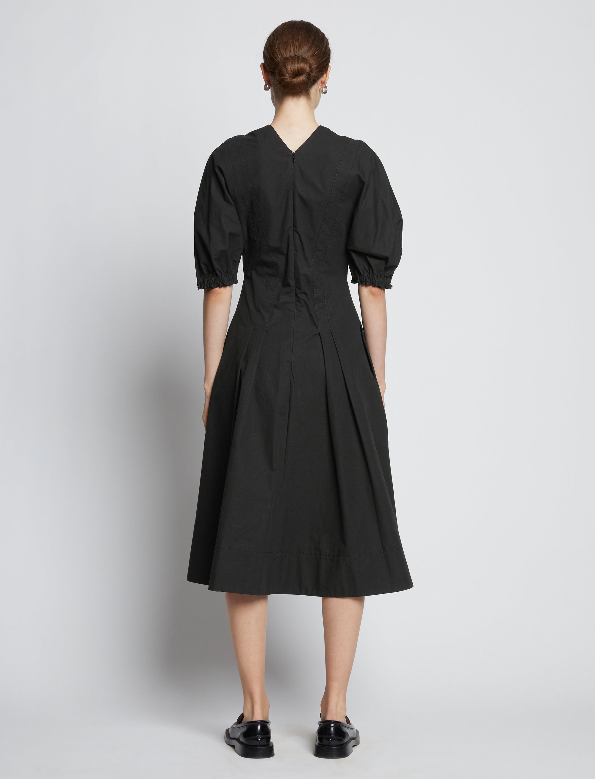 Robe évasée à manches bouffantes - Black