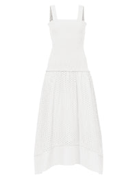 Robe à smocks en broderie anglaise - Off White