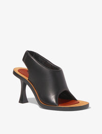 Mules à talons 90 à bride en cuir - Black
