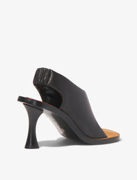 Mules à talons 90 à bride en cuir - Black