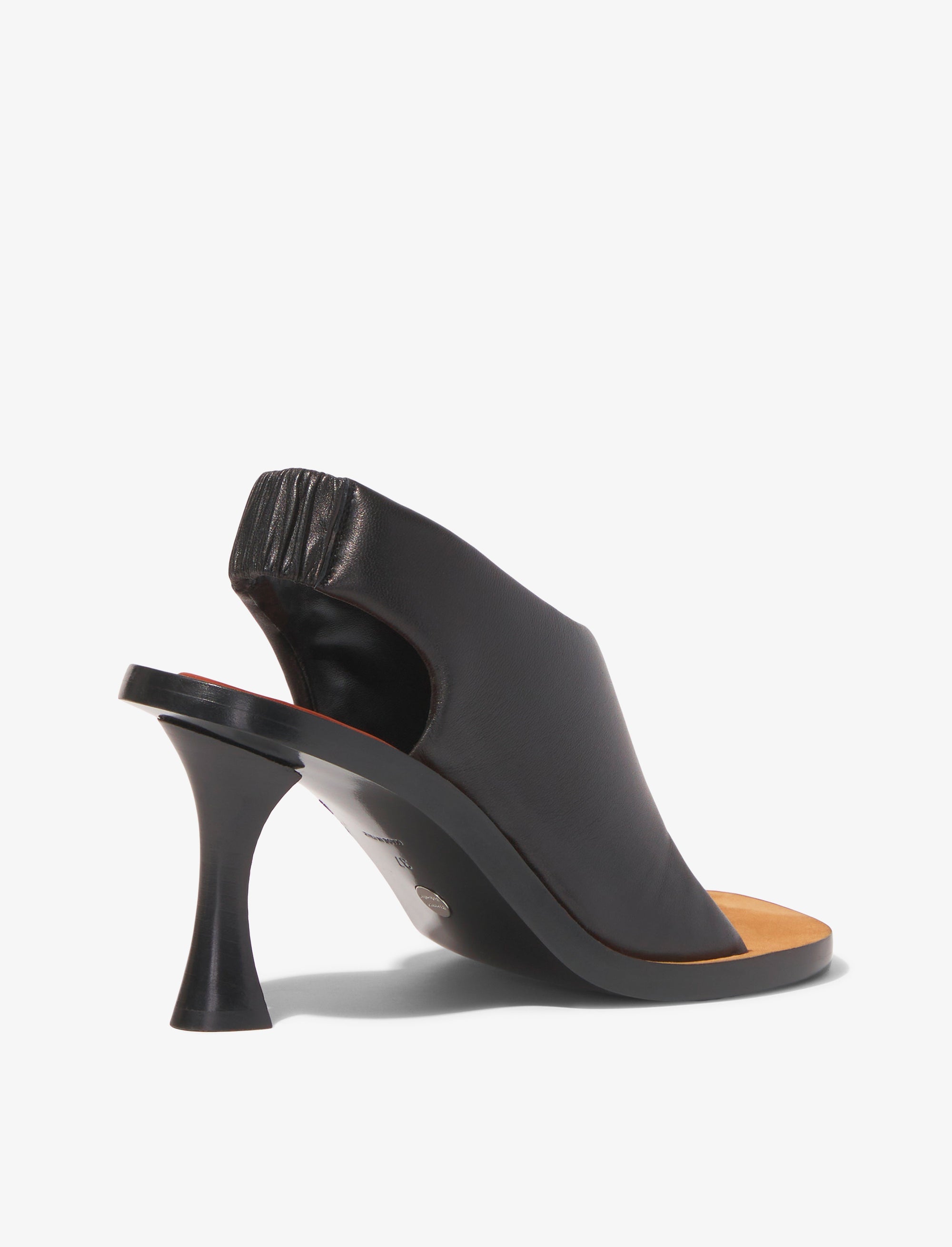 Mules à talons 90 à bride en cuir - Black